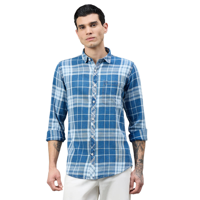 Duke Urban Men Checkered Full Sleeve Spread Collar Slim Shirt (SDO9CKW)