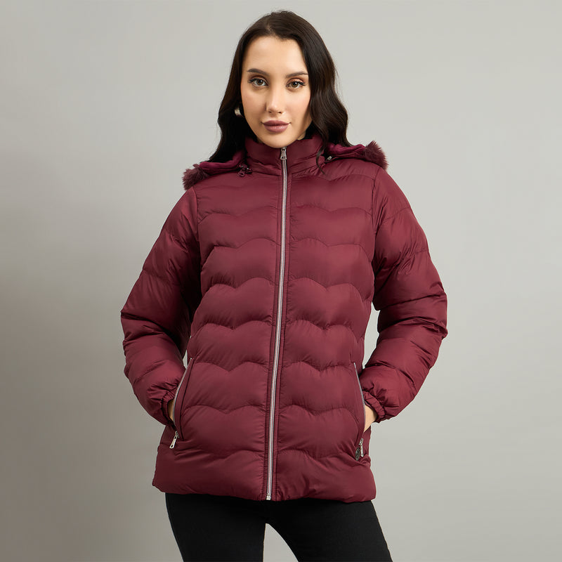 Duke Women Short Style Hooded Bomber Jacket (SDZ4114)