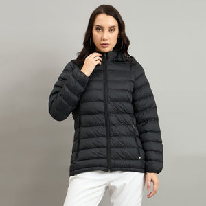 Duke Women Short Style Hooded Bomber Jacket (SDZ4029N)