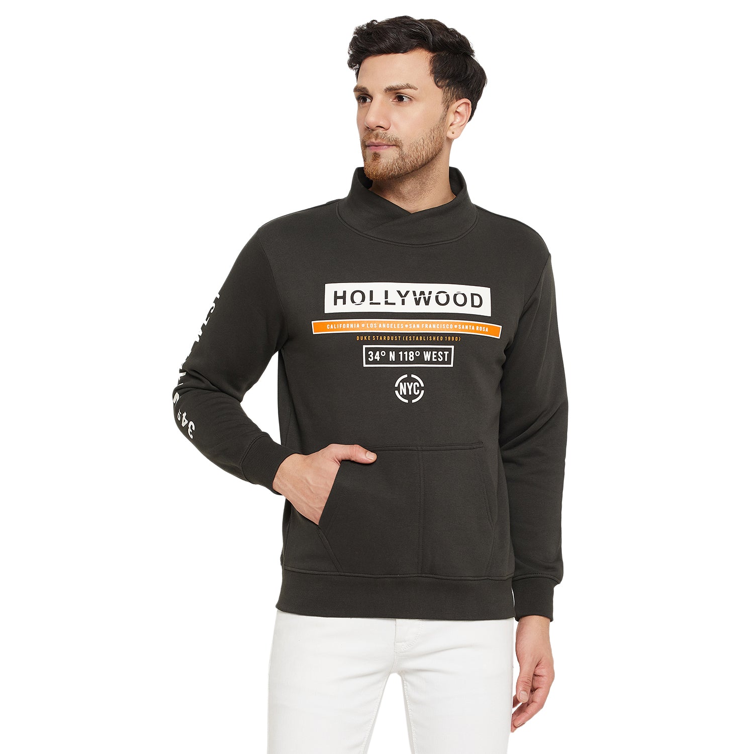 Duke Urban Men Cowl Neck Sweatshirt (LF6318)