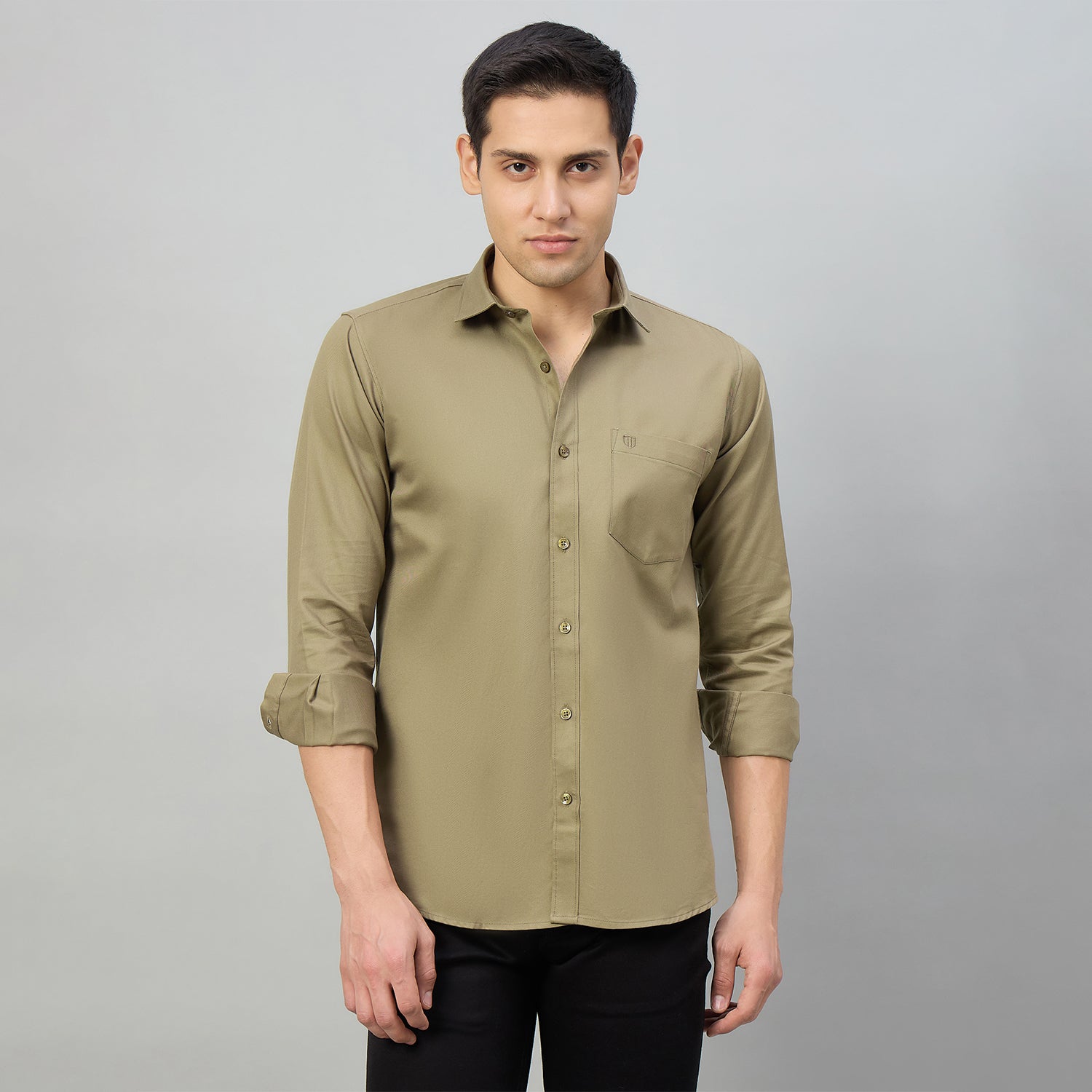 Duke Men Slim Fit Full Sleeve Short Style Cotton Shirt (SDO8PLTC)