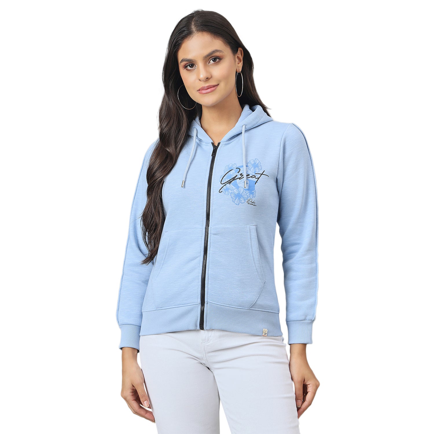 Duke Urban Women Smart fit Hooded Full Zip Sweatshirt (LFX983)