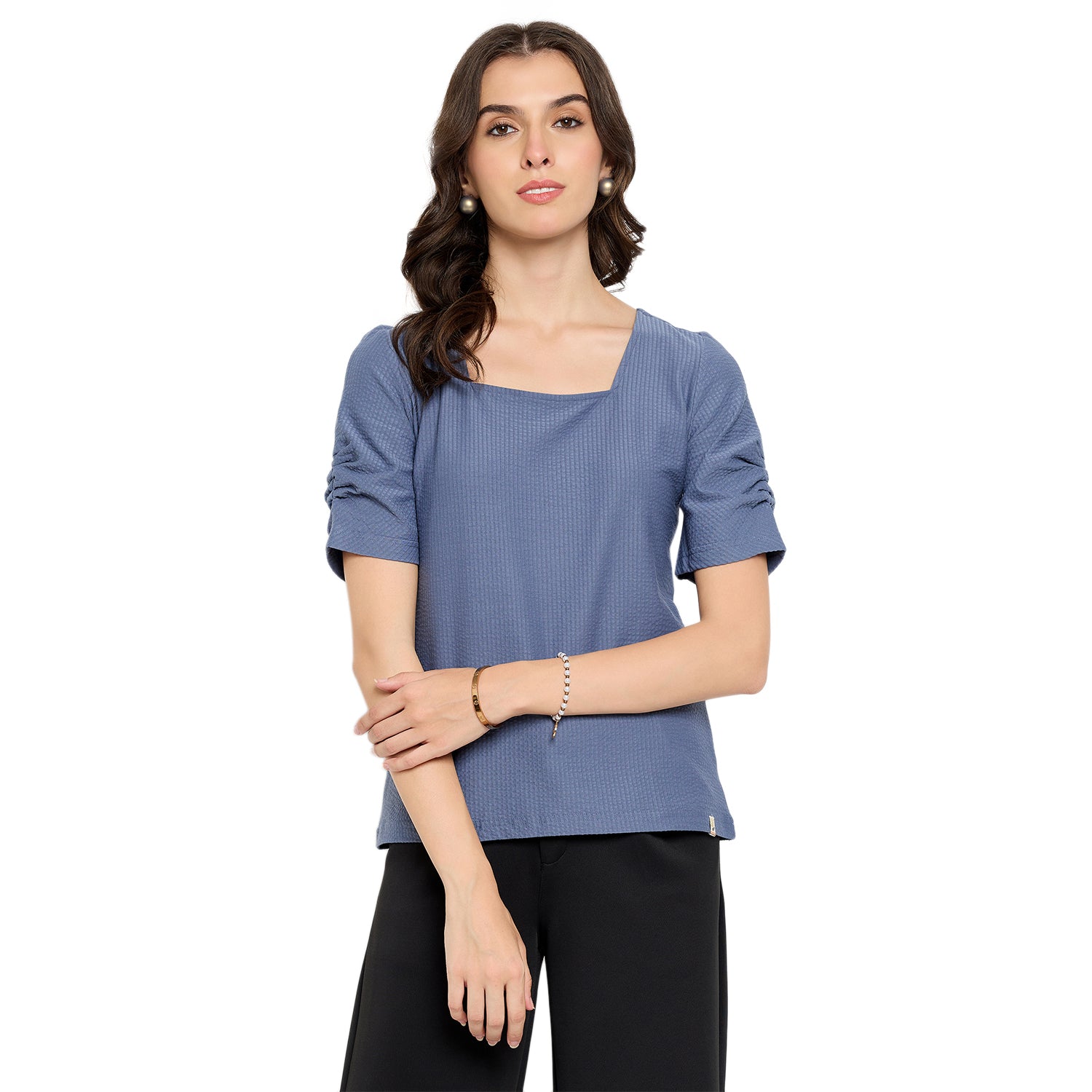 トップス SQUARE NECK LADY LIKE PLEATS TOP SQUARE NECK LADY LIKE PLEATS TOP 【公式通販】