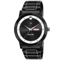 Duke Solid Stainless Steel Strap Black Dial Analog Men Watch (DK013RM02C)