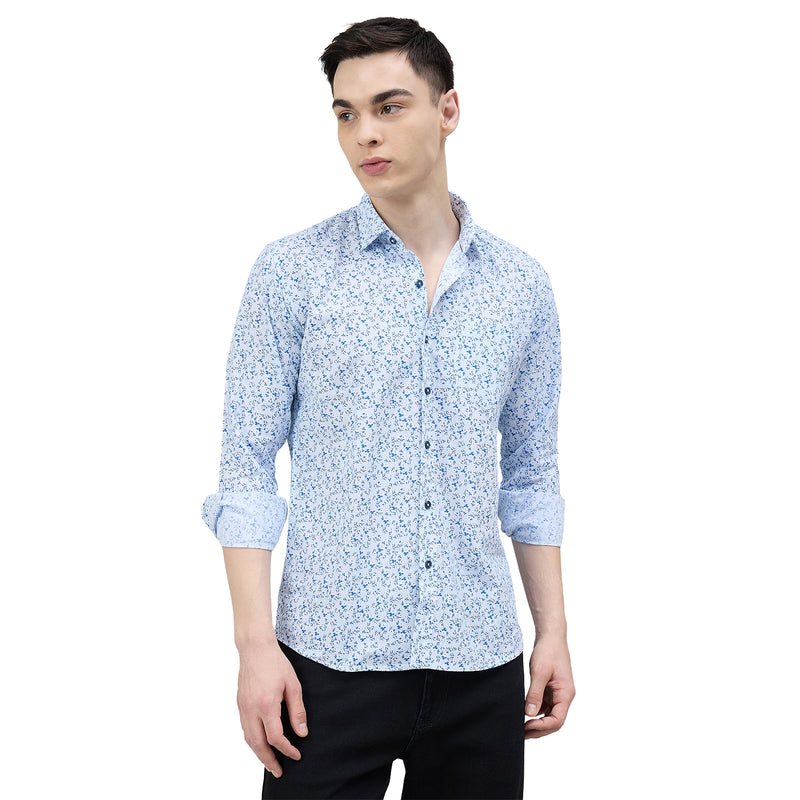 Duke Urban Men Printed Full Sleeve Spread Collar Slim Shirt (SDO8PRBF)