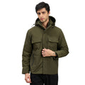 Duke Mens Olive Green Hooded Utility Jacket (SDZ3202)
