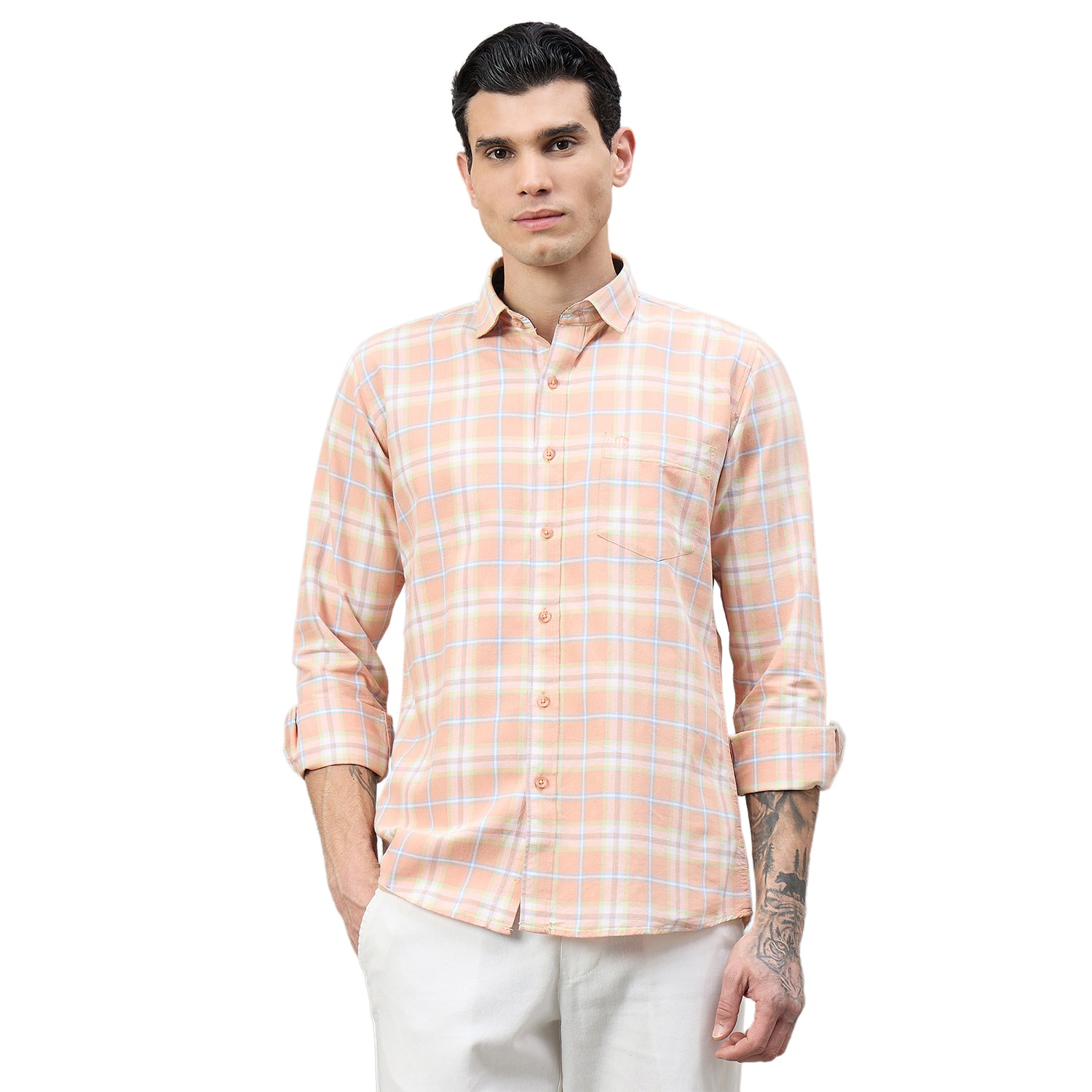 Duke Urban Men Checkered Pure Cotton Slim Fit Casual Full Sleeve Shirt (SDO8CKBM)