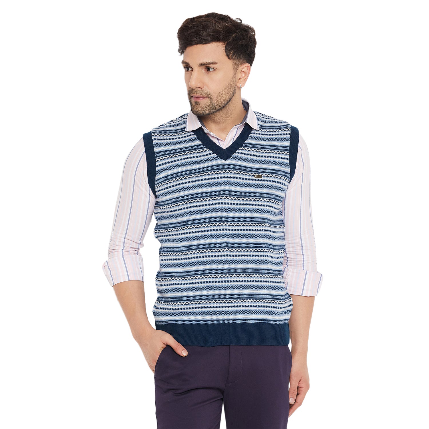 Duke Urban Men Sleeveless V-Neck Reversible Sweater (SDS2167)