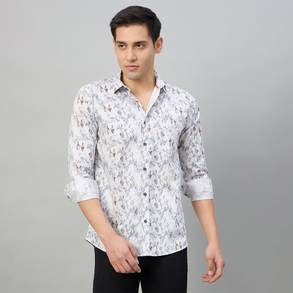 Duke Men Slim Fit Full Sleeve Short Style Cotton Shirt (SDO8PRBK)
