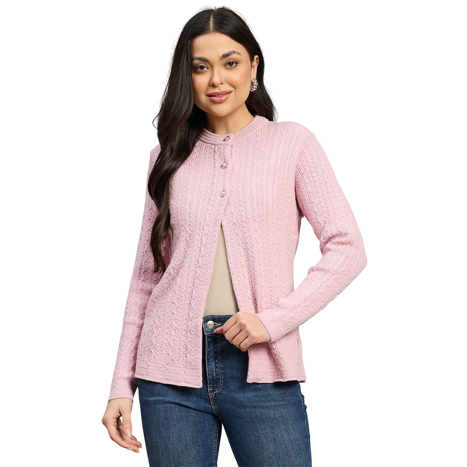 Duke Urban Women Full Sleeve Front Open Regular Fit Sweater (SDS1417)
