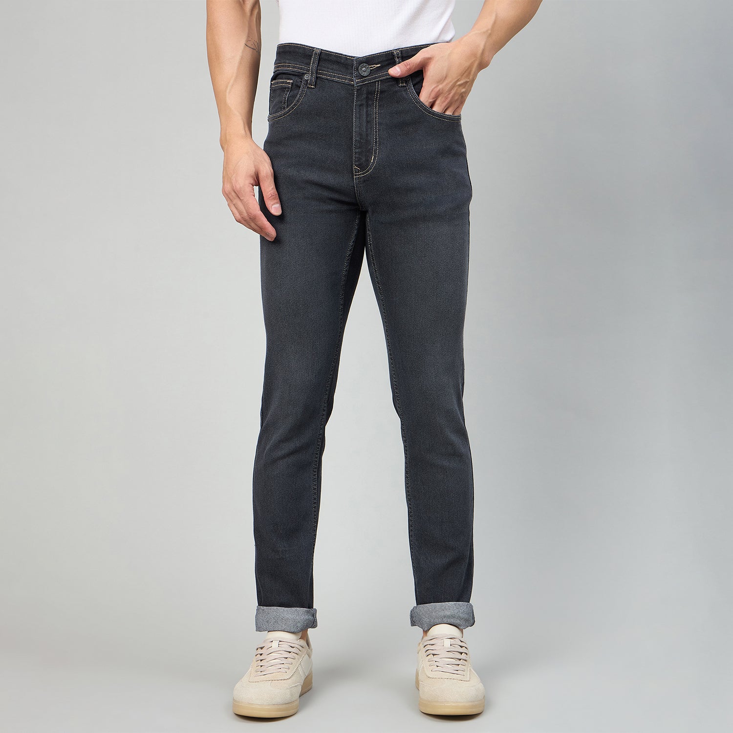 Duke Men Narrow Fit Stretchable Jeans (SD5900NR)