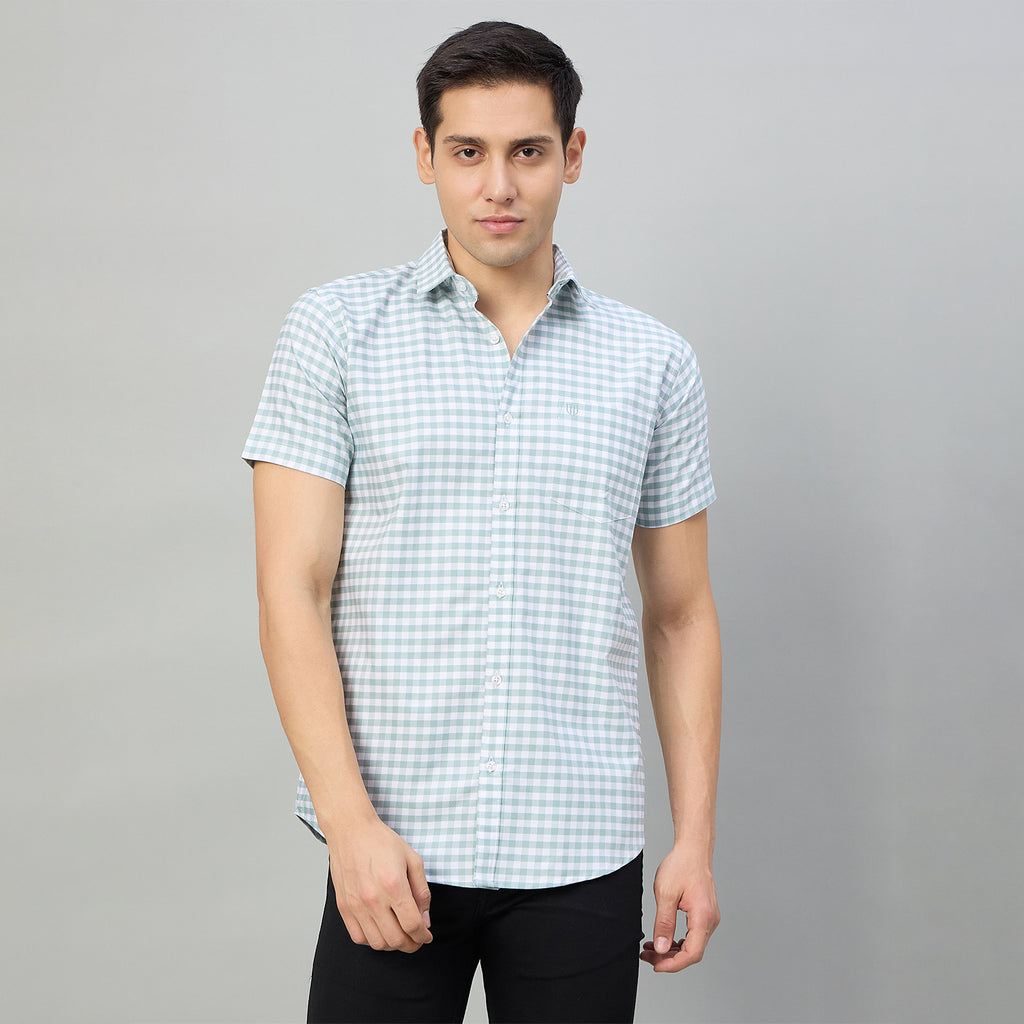 Duke Men Slim Fit Half Sleeve Oxford Cotton Shirt (SDO1CKJ)