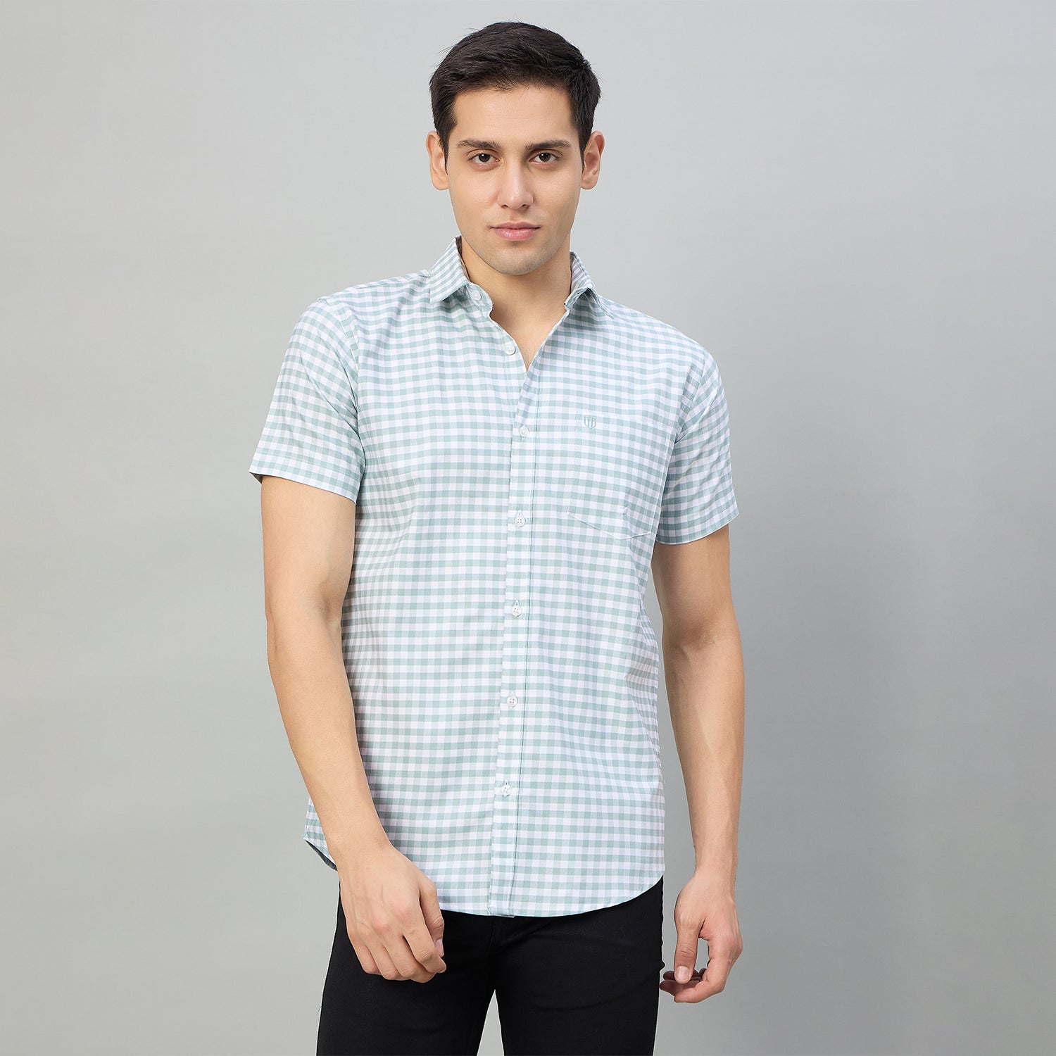 Duke Men Slim Fit Half Sleeve Oxford Cotton Shirt (SDO1CKJ)