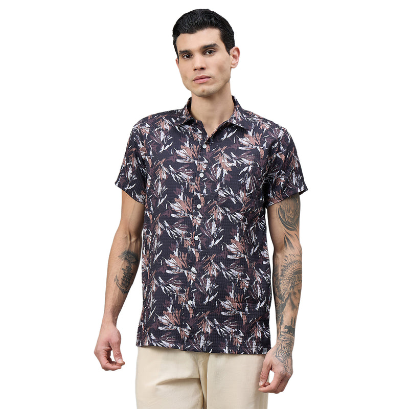 Duke Urban Men Floral Print Half Sleeve Regular Shirt (LF6083T)