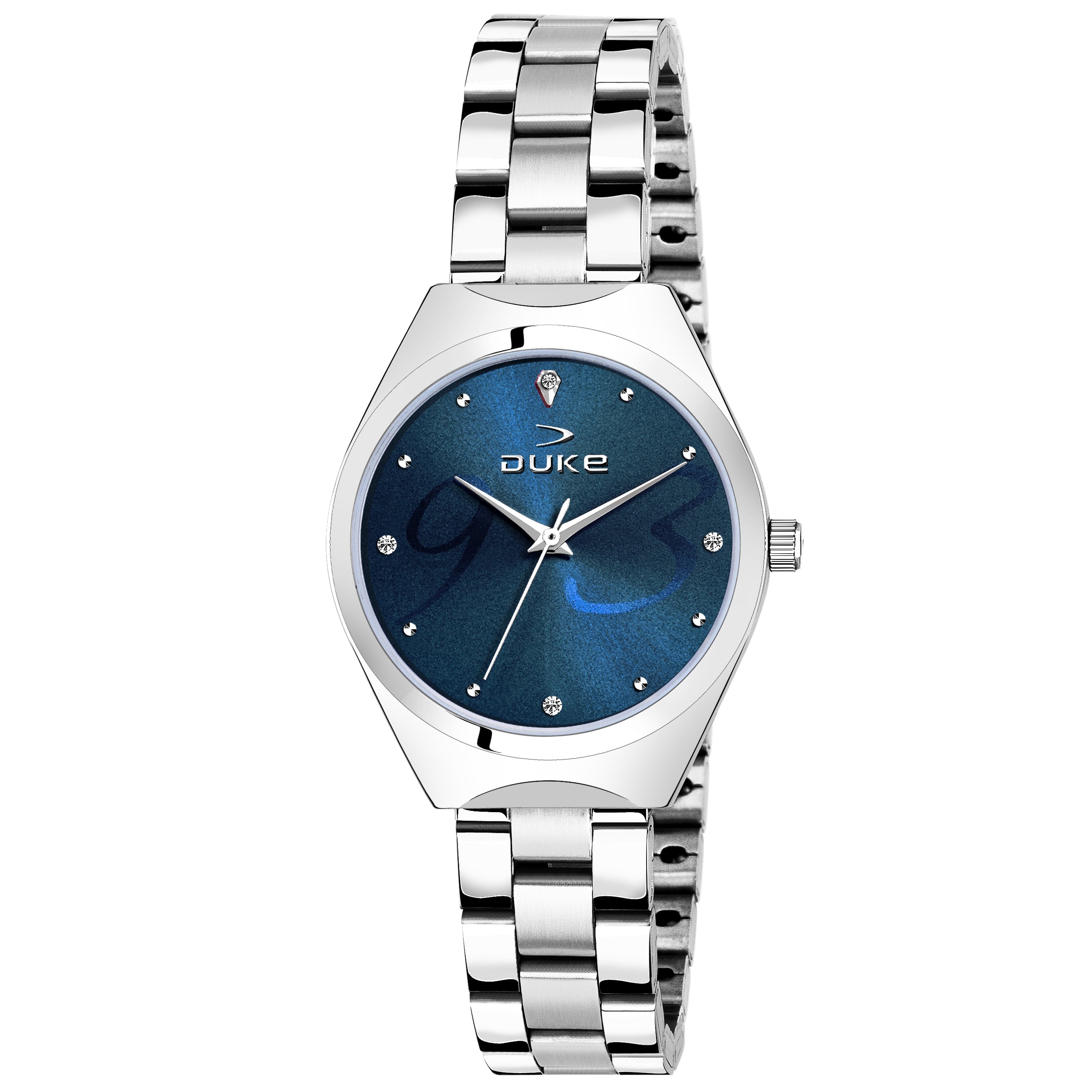 Duke Analogue Women Watch Blue Dial Silver Colored Strap (DK5015RW02C)