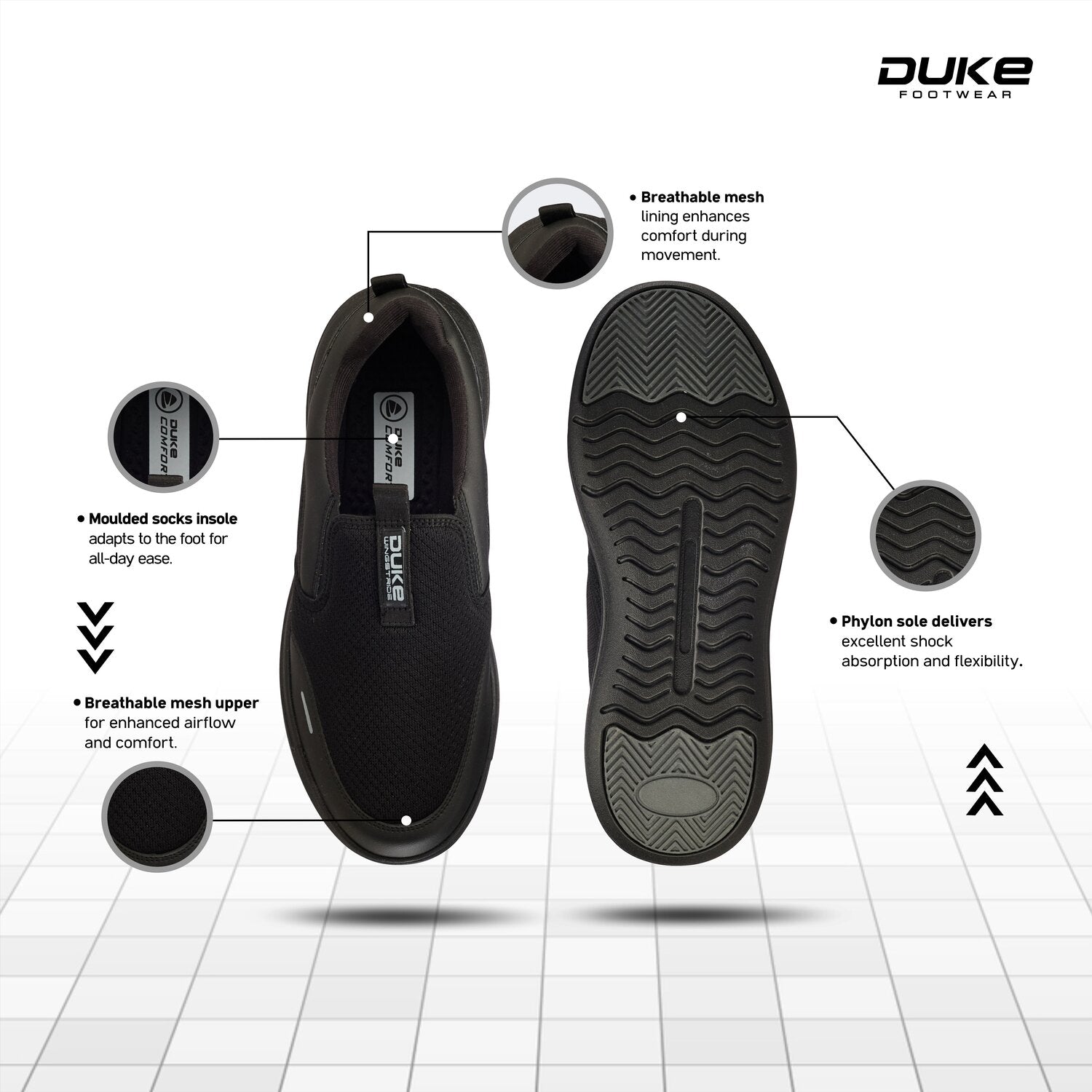 Duke Men's Slipease Sports Shoes (FWOL2149)