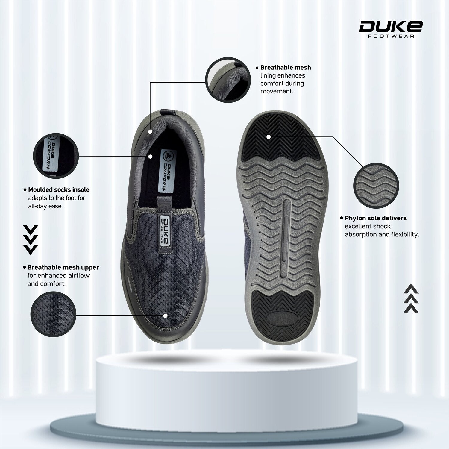 Duke Men's Slipease Sports Shoes (FWOL2149)