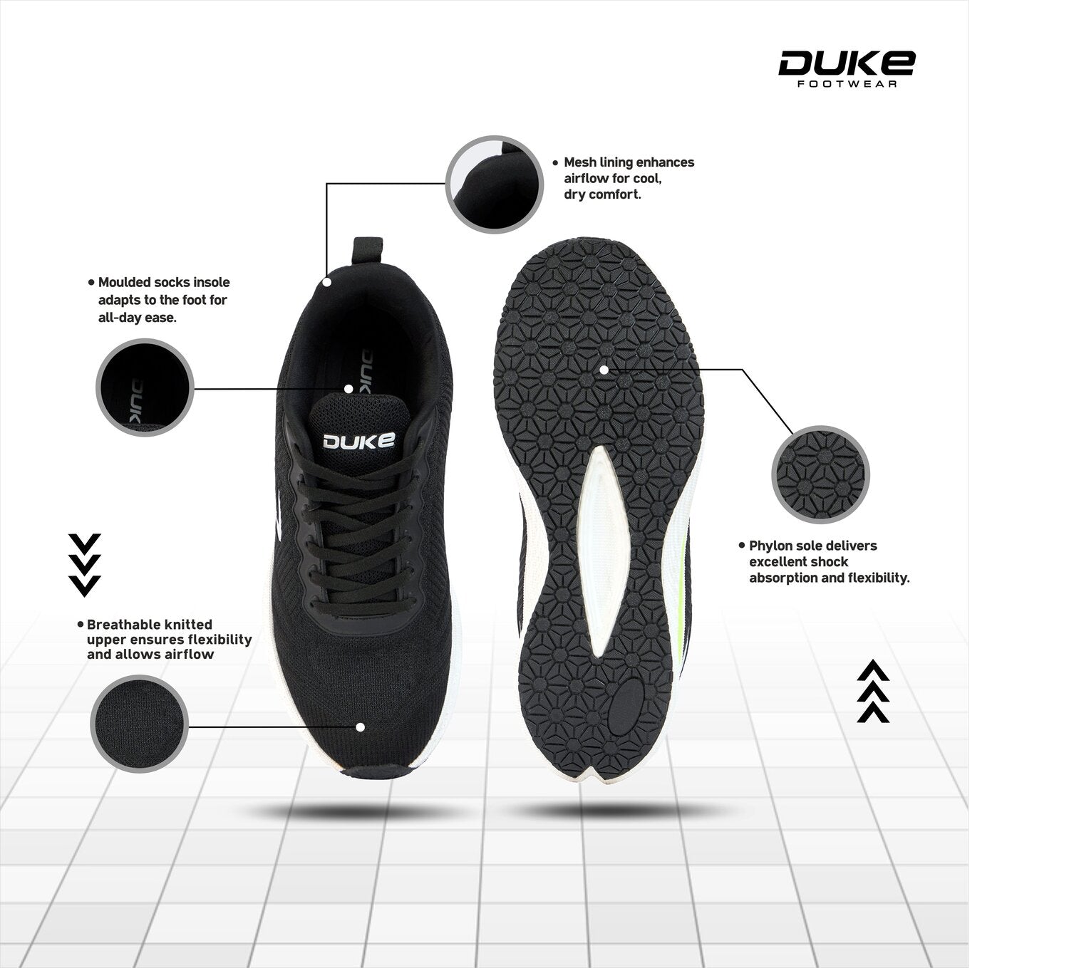 Duke Mens Aerodash Sports Shoes (FWOL2158)