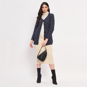 Duke Stardust Women Full Sleeve Self Design Cardigan (SDS954)