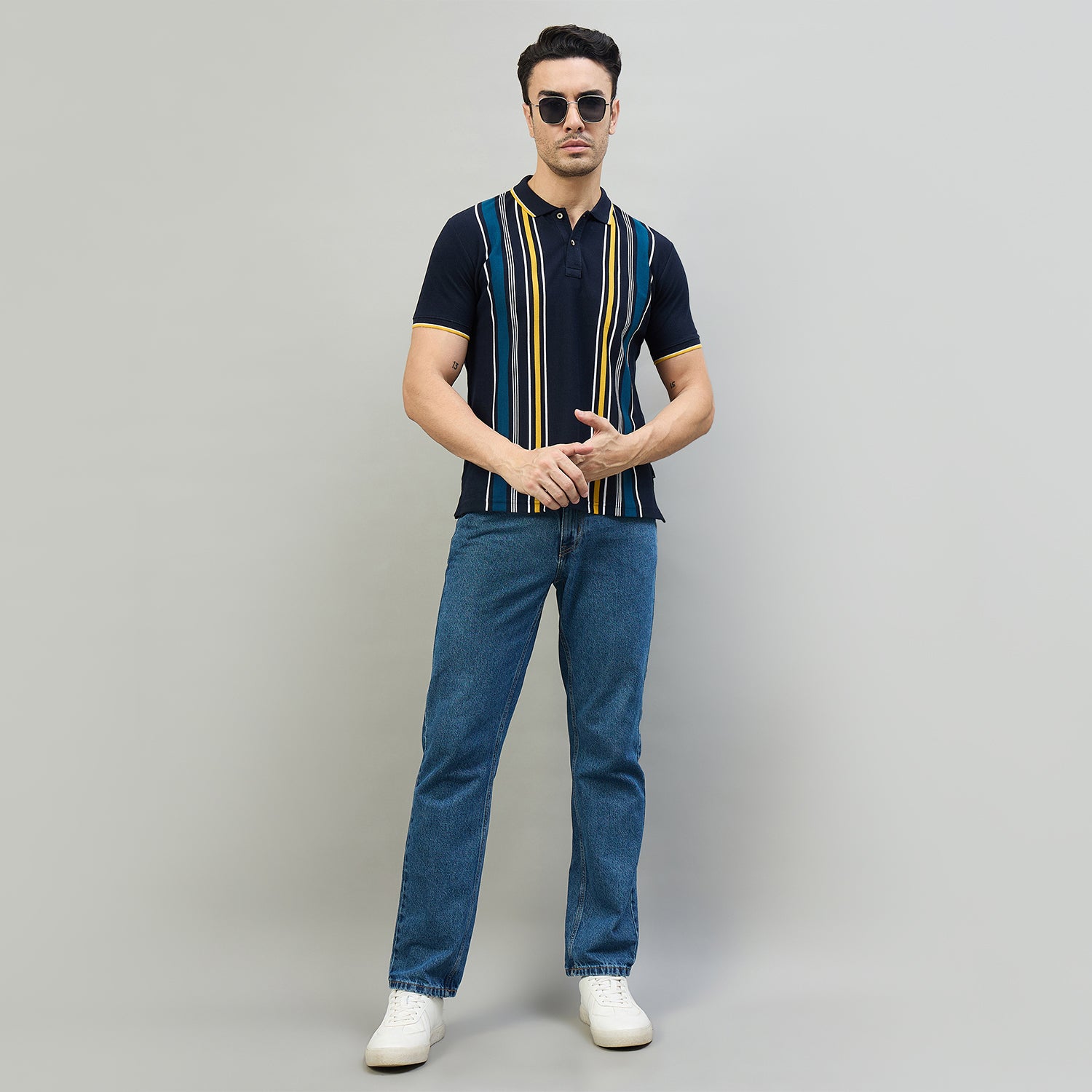 Duke Urban Men Half Sleeve Cotton Smart Fit Casual T-shirt (LF7966)