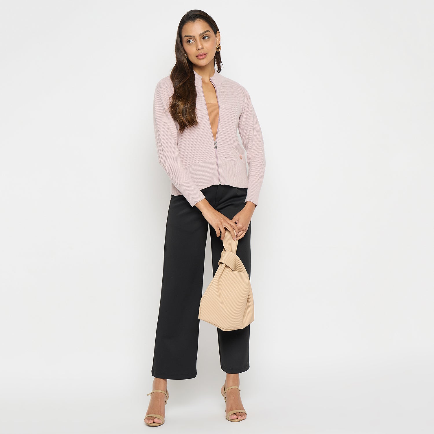 Duke Urban Women Full Sleeve Round Neck Zipper Cardigan (SDS1006R)