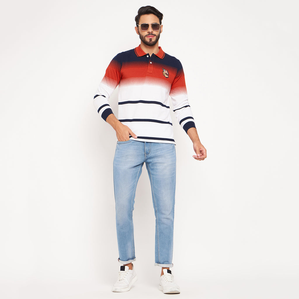 Duke Stardust Men Polo Neck Full Sleeve Cotton T-shirt (LF3964)