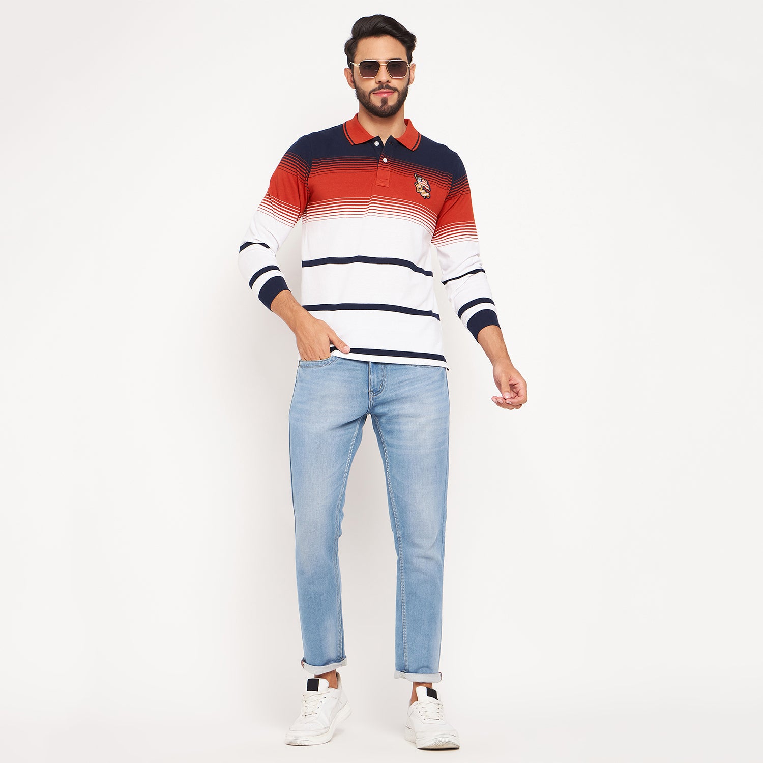 Duke Stardust Men Polo Neck Full Sleeve Cotton T-shirt (LF3964)