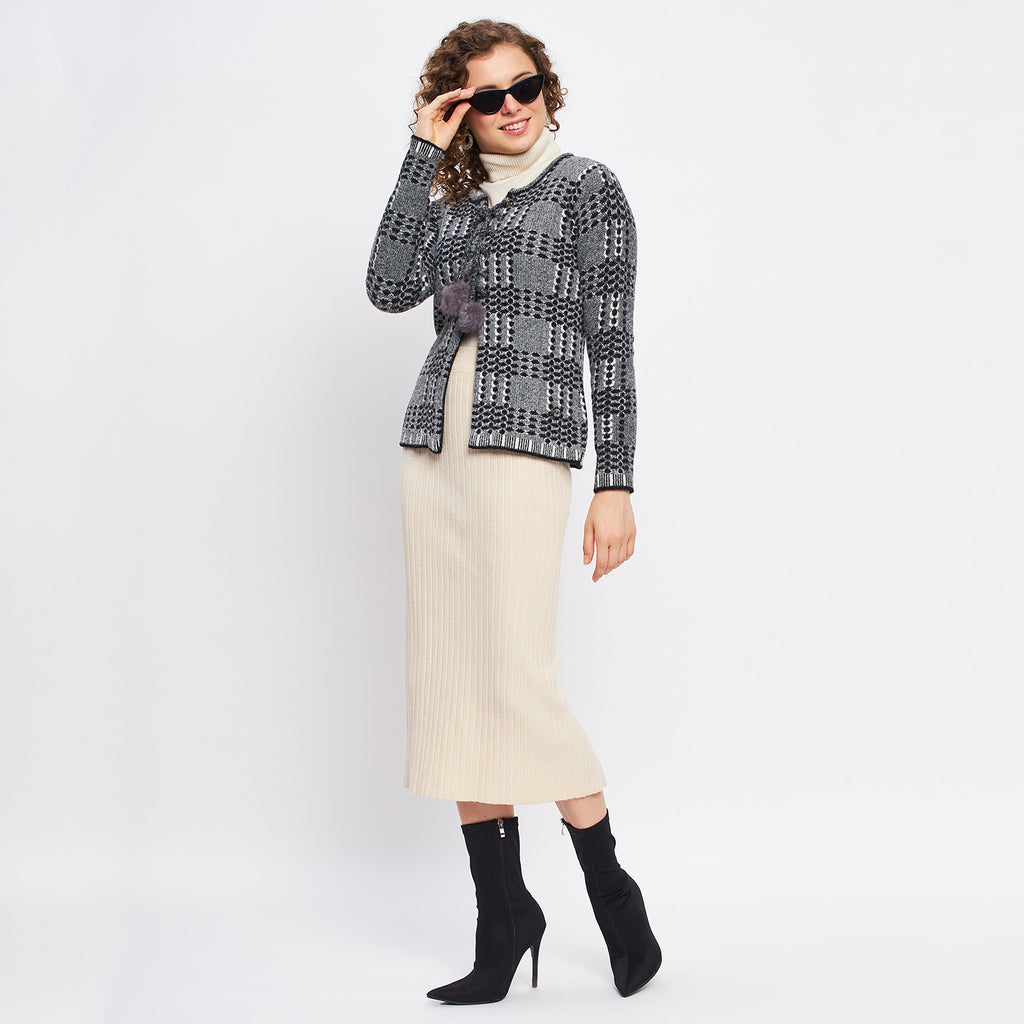 Duke Urban Women Full Sleeve Self Design Cardigan (SDS1047)