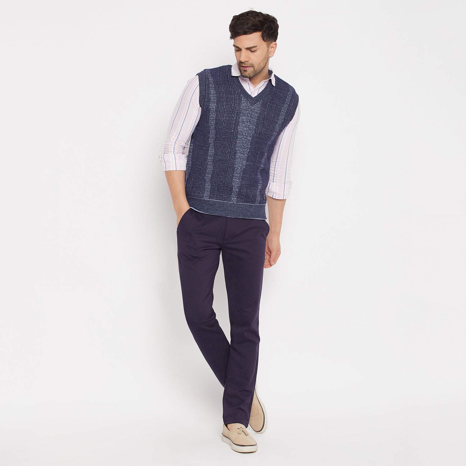 Duke Urban Men Sleeveless V-Neck Reversible Sweater (SDS2171)