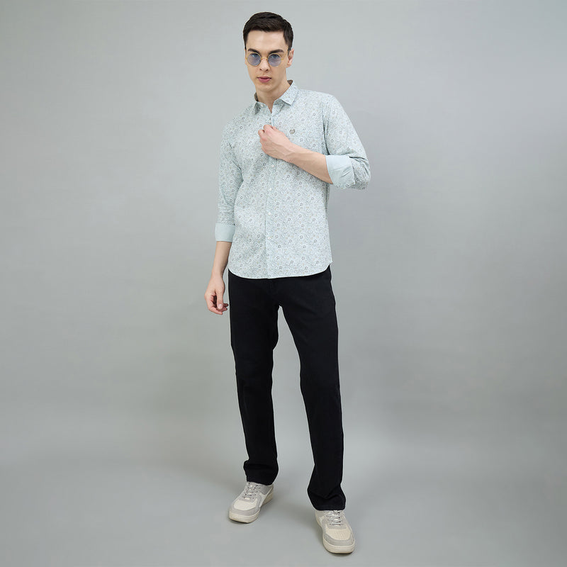 Duke Urban Men Printed Full Sleeve Spread Collar Slim Shirt (SDO6PRII)