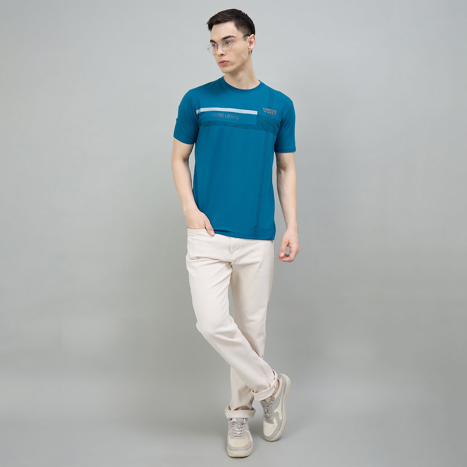 Duke Urban Men Round Neck Half Sleeve Slim T-Shirt (LF7517)