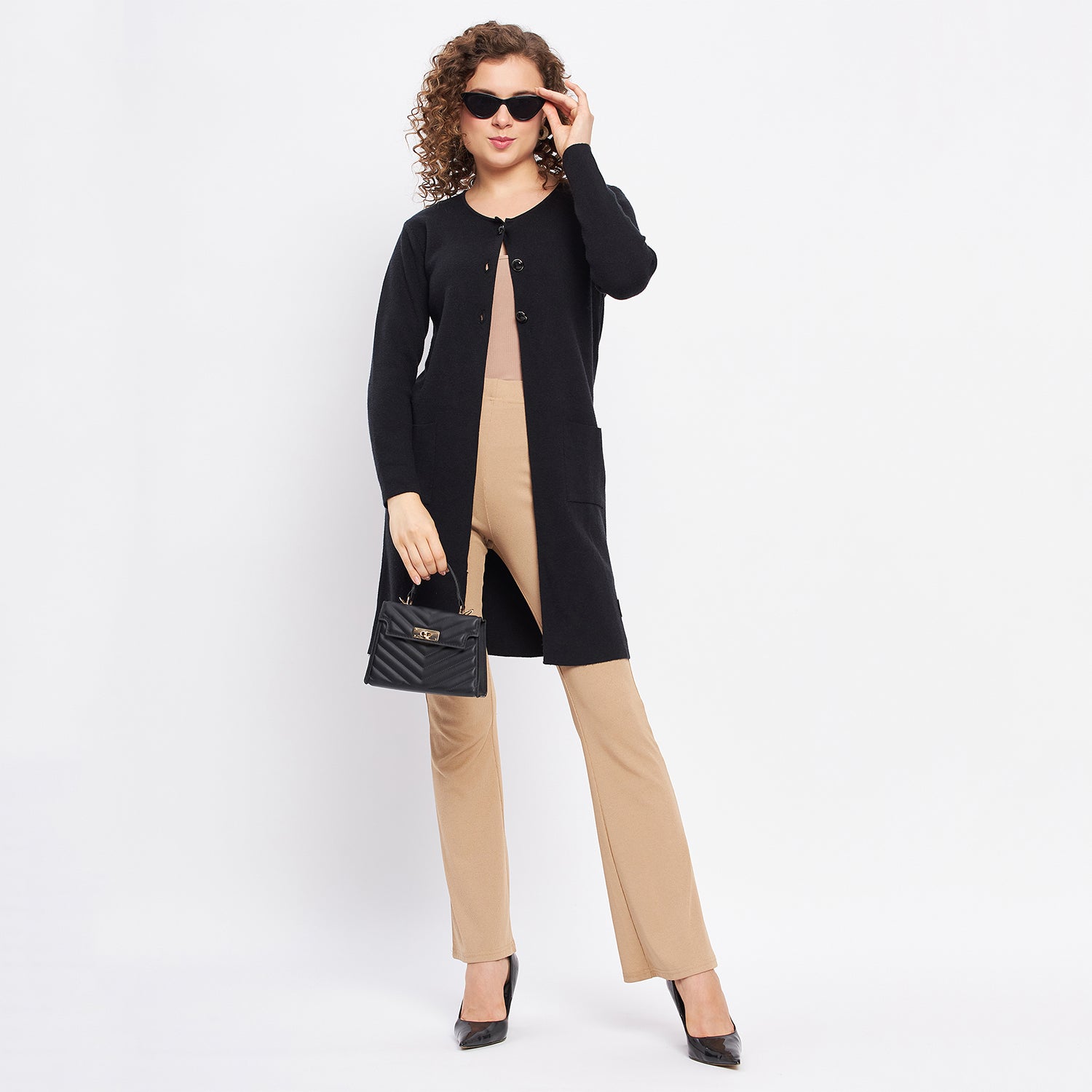 Duke Urban Women Full Sleeve Solid Cardigan (LQS9759)