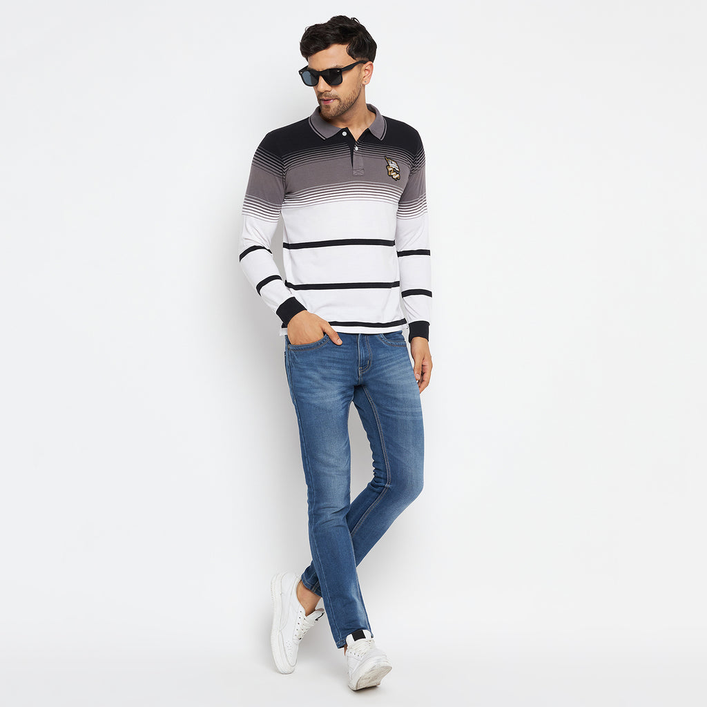 Duke Stardust Men Polo Neck Full Sleeve Cotton T-shirt (LF3964)
