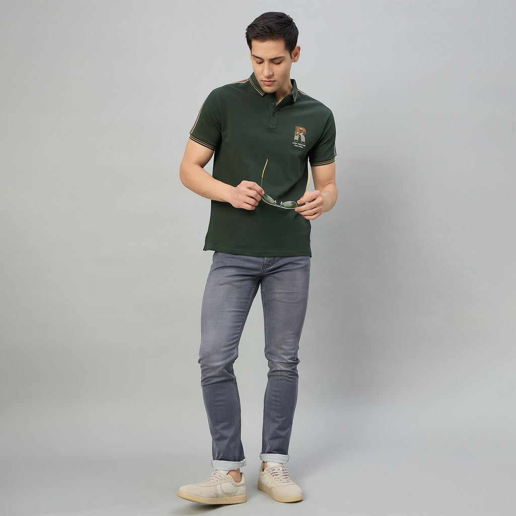 Duke Men Half Sleeve Cotton Regular Fit Casual T-shirt (LF7967)