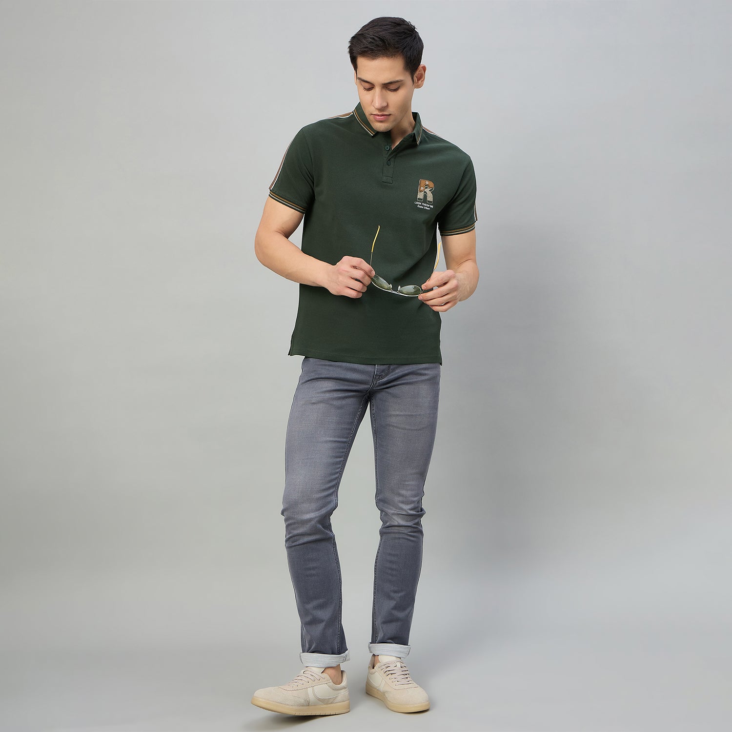 Duke Men Half Sleeve Cotton Regular Fit Casual T-shirt (LF7967)