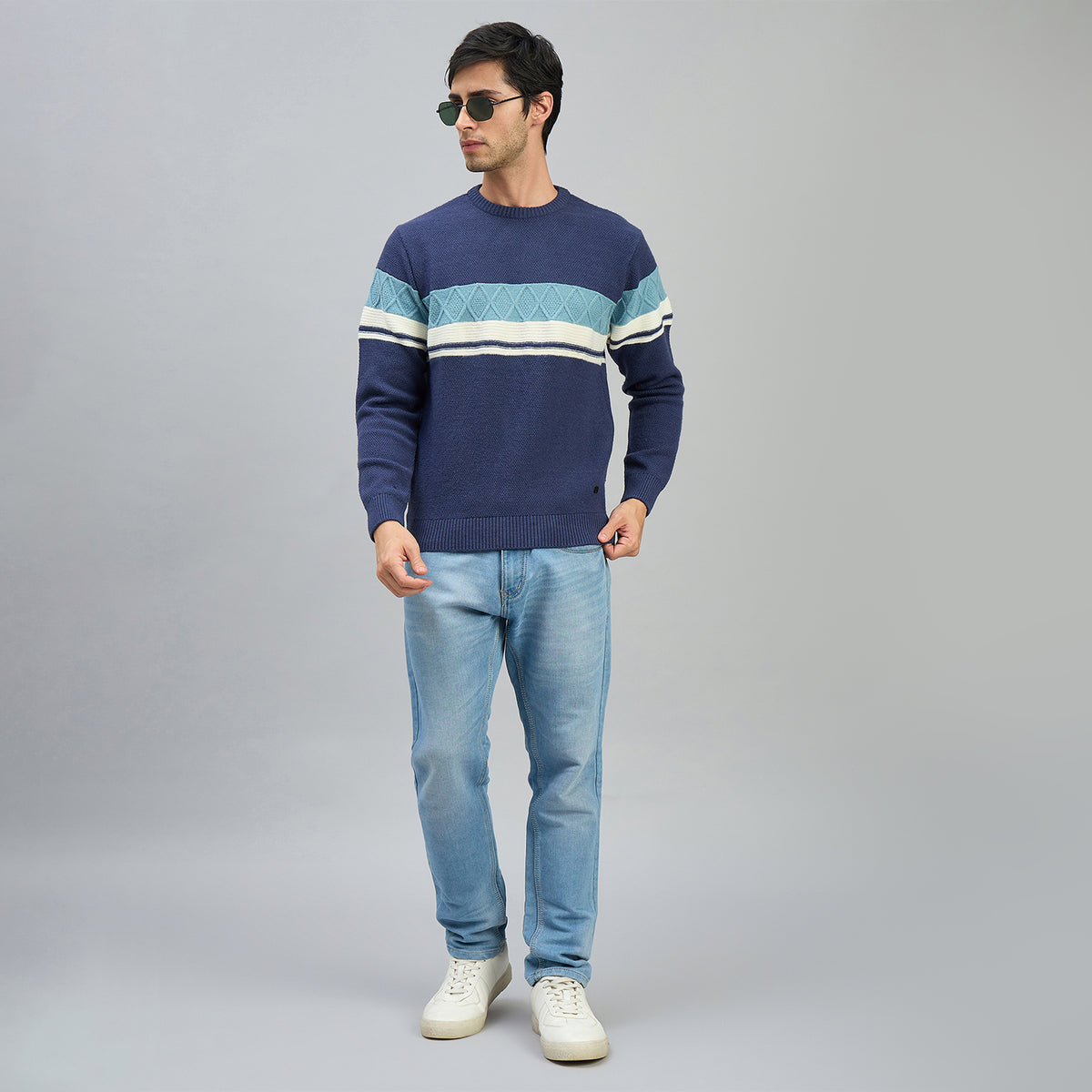 Duke Men Full Sleeve Round Neck Regular Sweater (SDS2332)