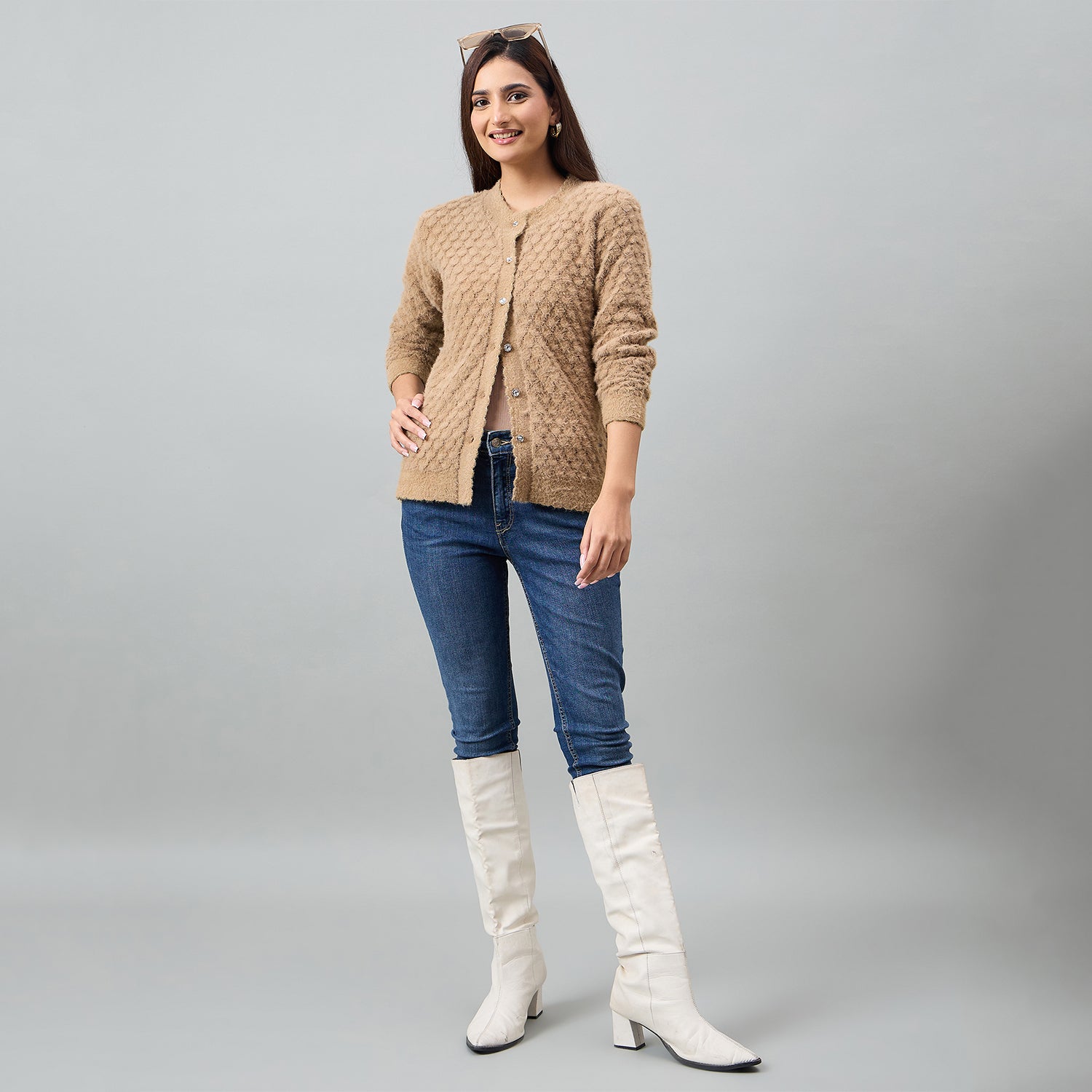 Duke Urban Women Full Sleeve Front Open Regular Cardigan (SDS1410)