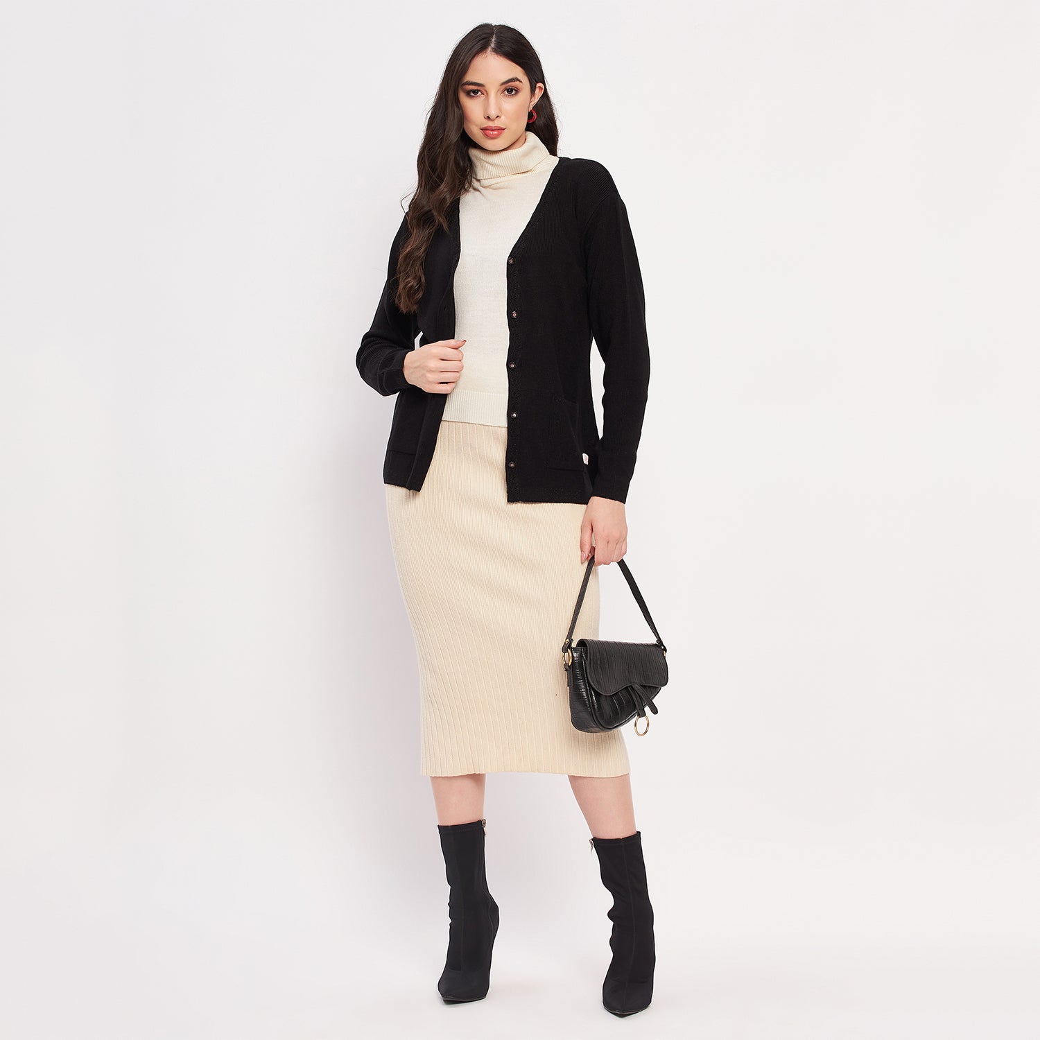Duke Urban Women Full Sleeve Solid Cardigan (LQS9612)