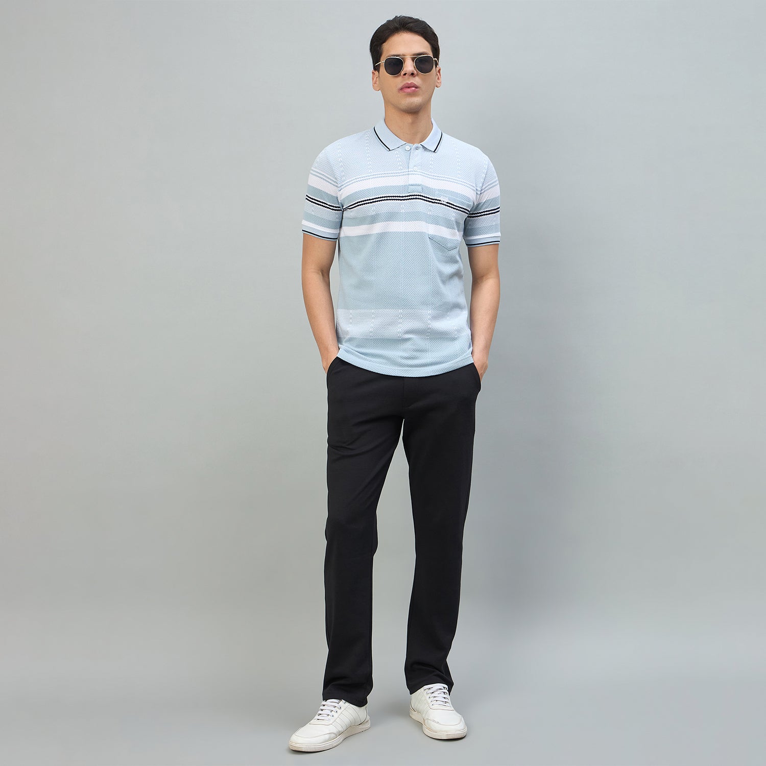 Duke Urban Men Striped Half Sleeve Regular Polo Tshirt (LF7570)