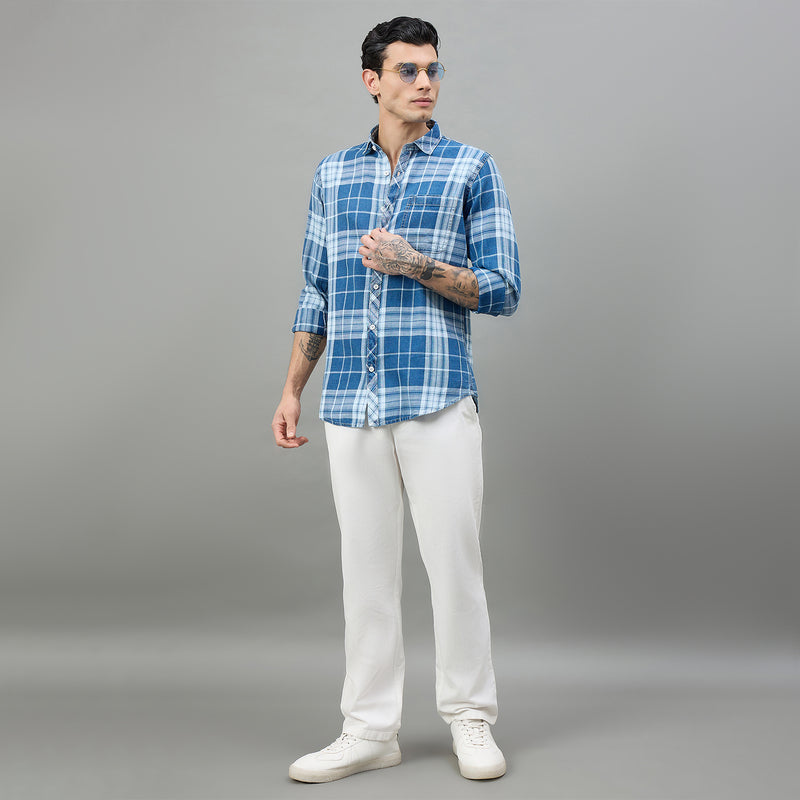 Duke Urban Men Checkered Full Sleeve Spread Collar Slim Shirt (SDO9CKW)