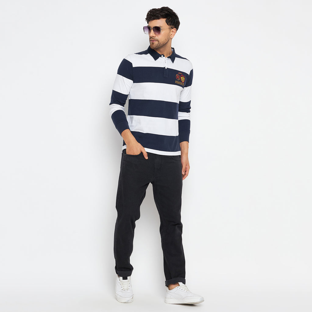 Duke Urban Men Polo Neck Full Sleeve Cotton T-shirt (LF3940)
