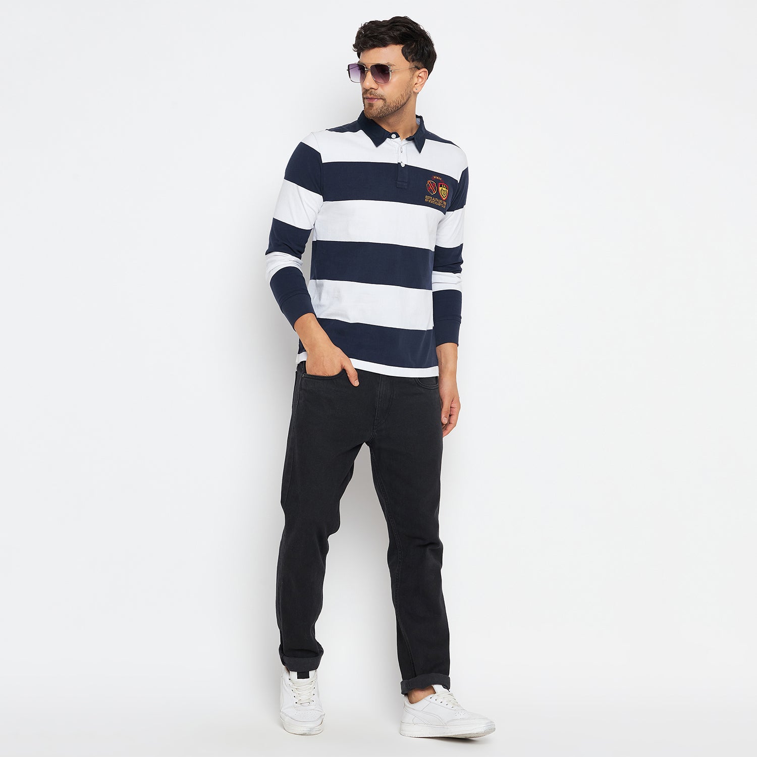 Duke Urban Men Polo Neck Full Sleeve Cotton T-shirt (LF3940)