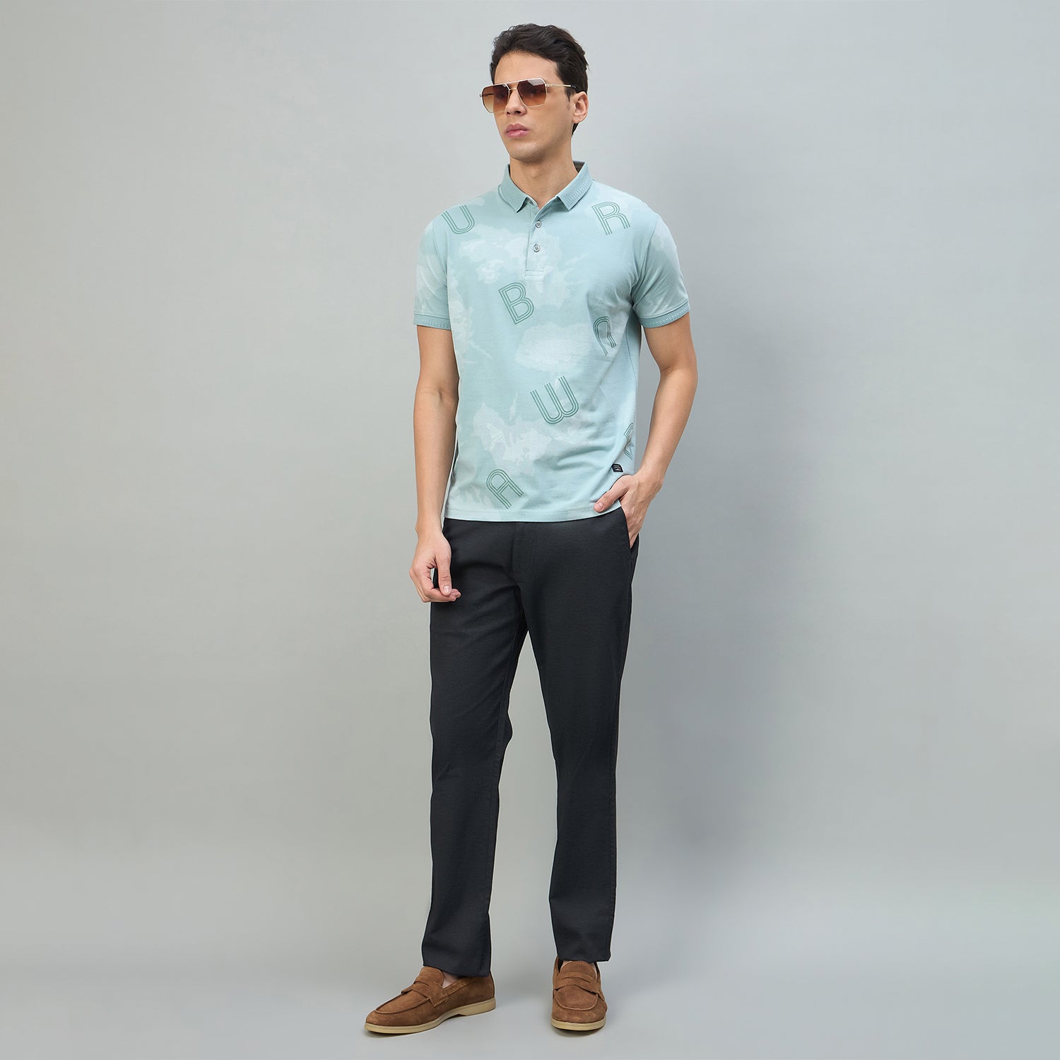 Duke Urban Men Typography Half Sleeve Slim fit Polo Tshirt (LF7632)