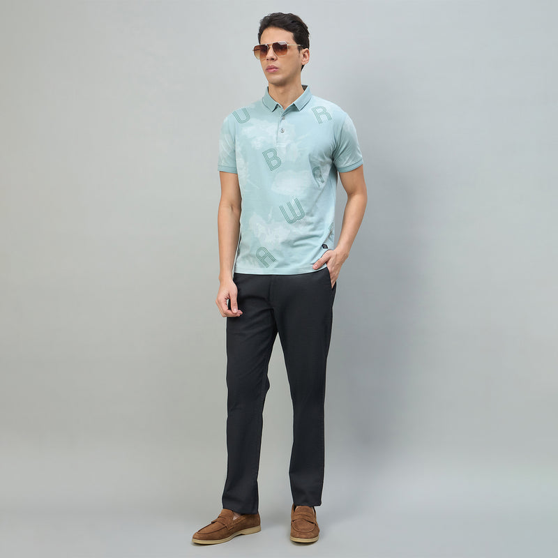 Duke Urban Men Typography Half Sleeve Slim fit Polo Tshirt (LF7632)