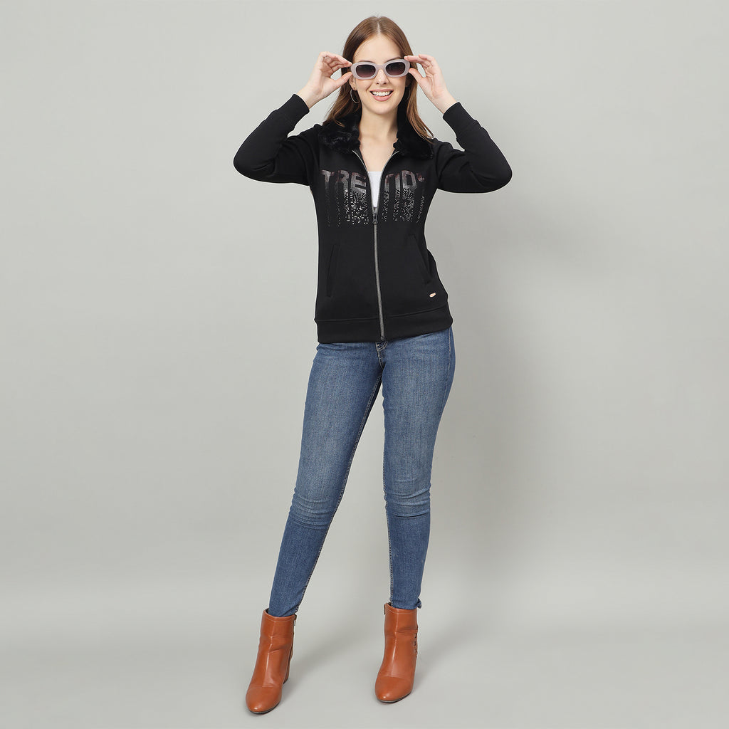 Duke Urban Women Full Zip Regular Sweatshirt (LFX967)