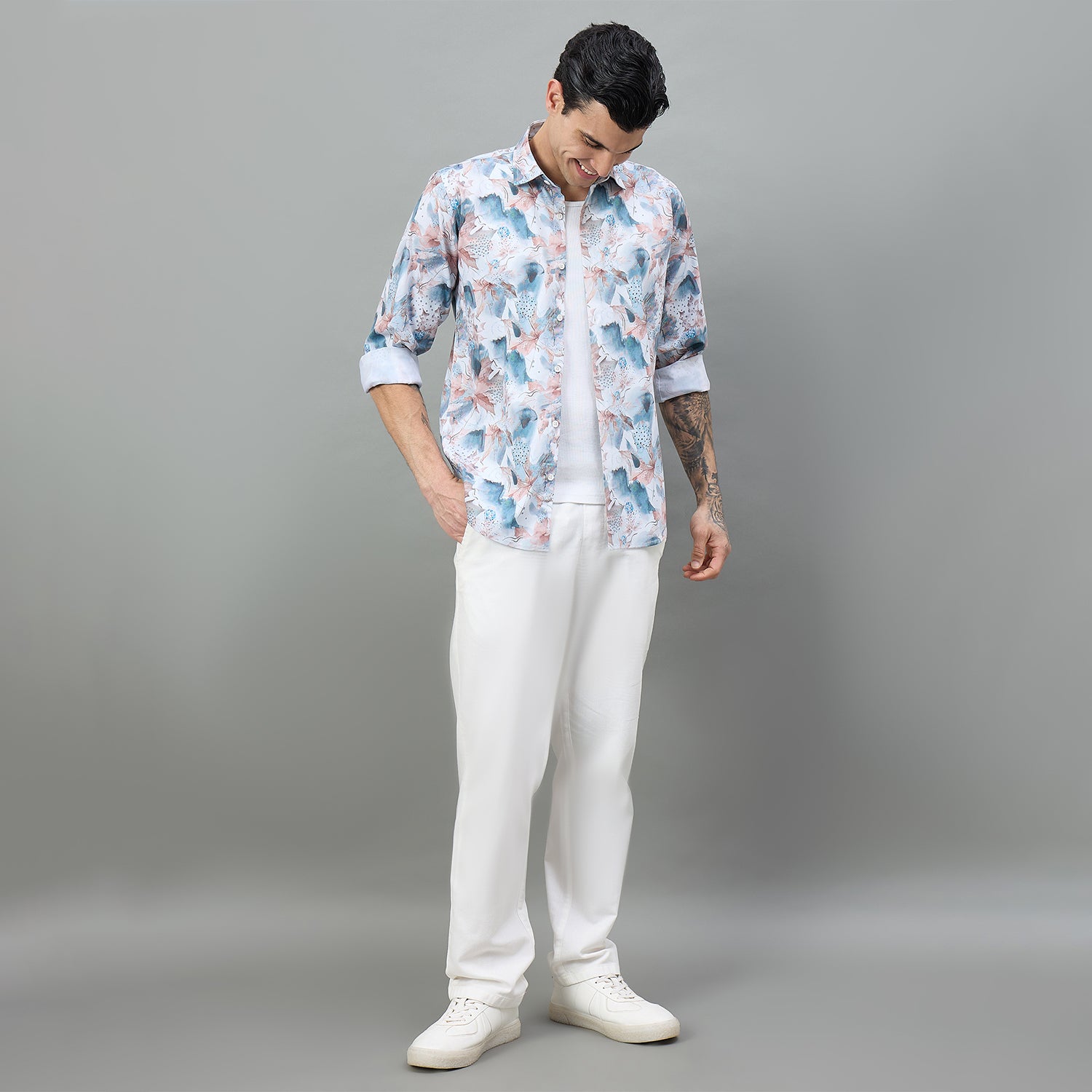 Duke Urban Men Floral Print Full Sleeve Regular Shirt (SDO9PRH)