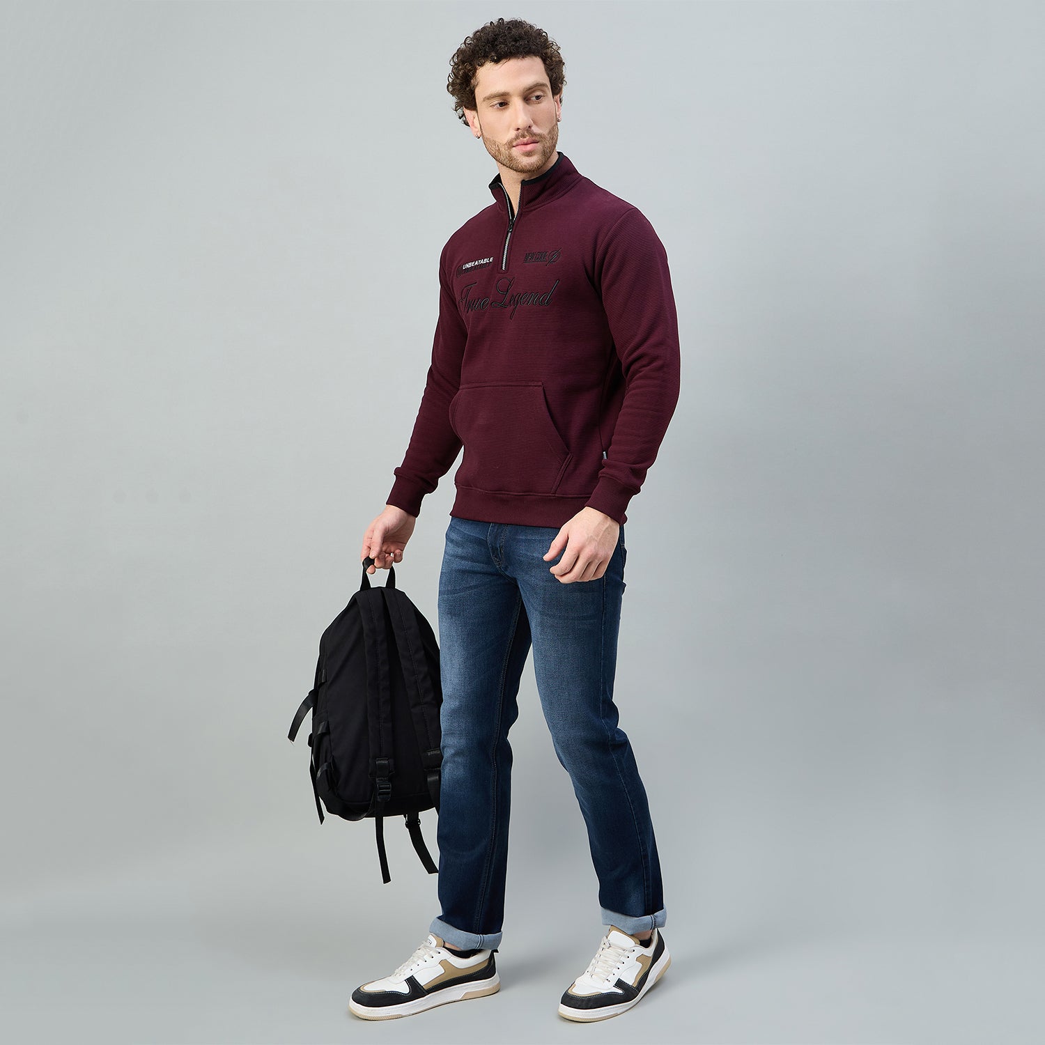 Duke Urban Men Half Zip Regular Sweathirt (LF6424)