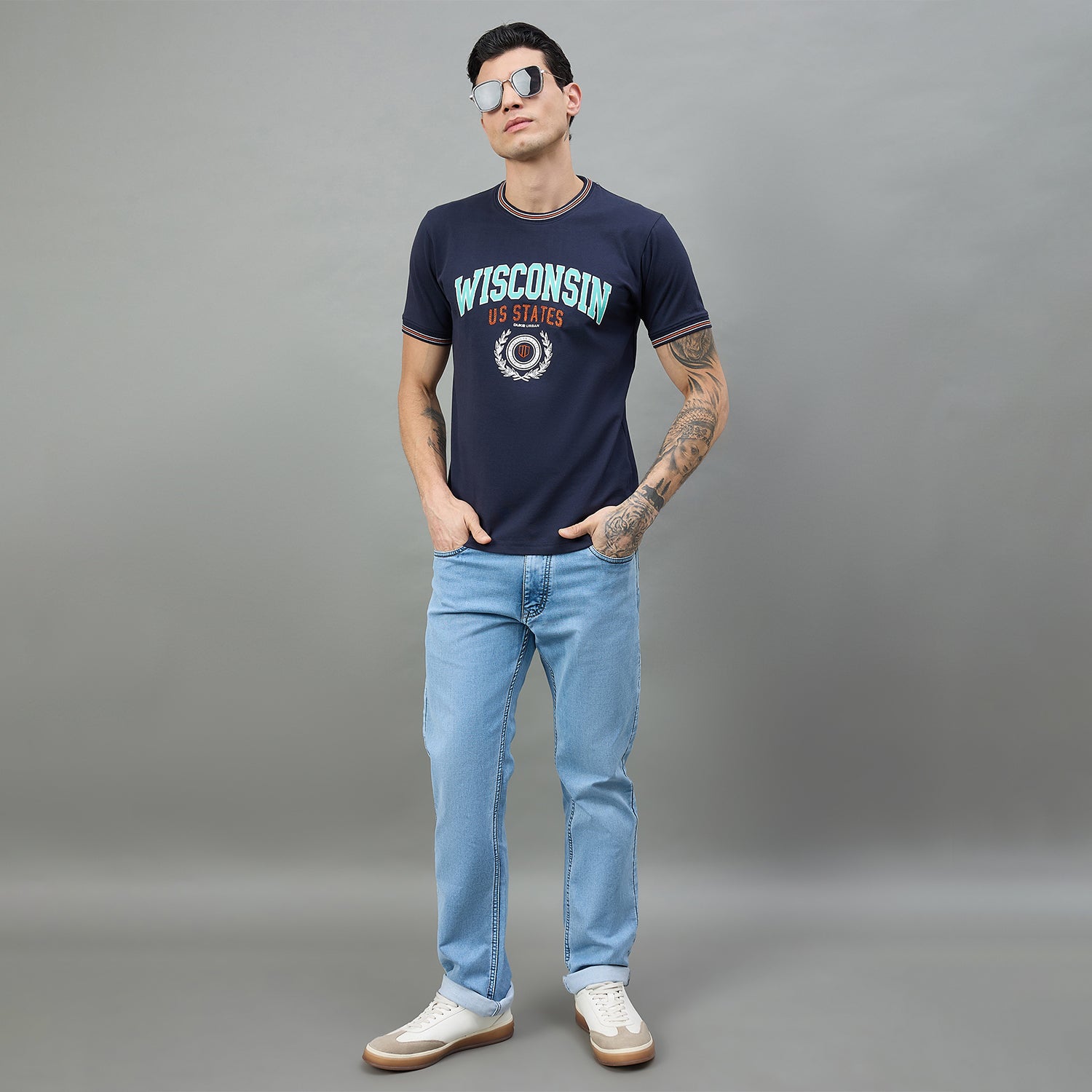 Duke Urban Men Round Neck Half Sleeve Slim T-Shirt (LF7505)