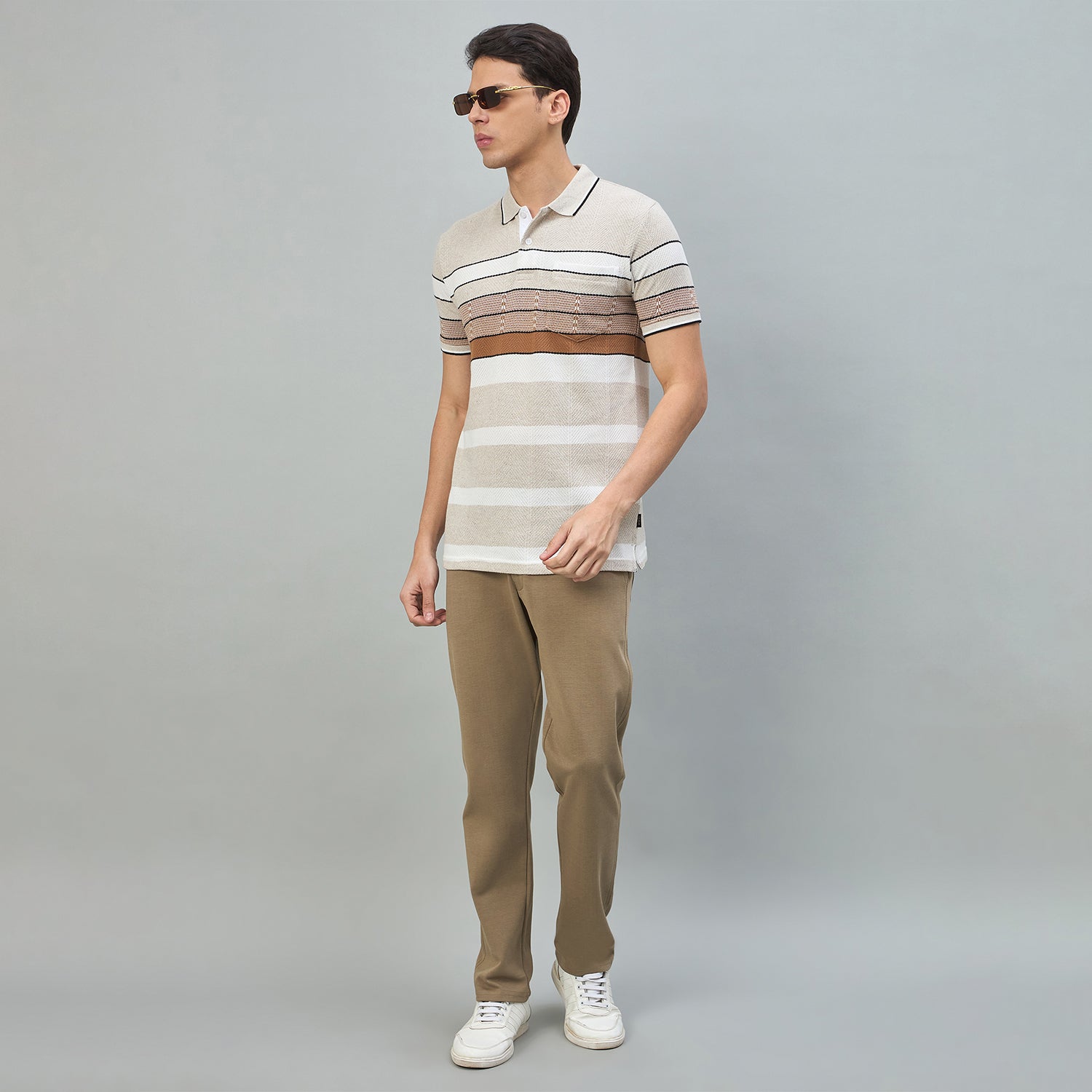 Duke Urban Men Striped Half Sleeve Regular Polo Tshirt (LF7619)