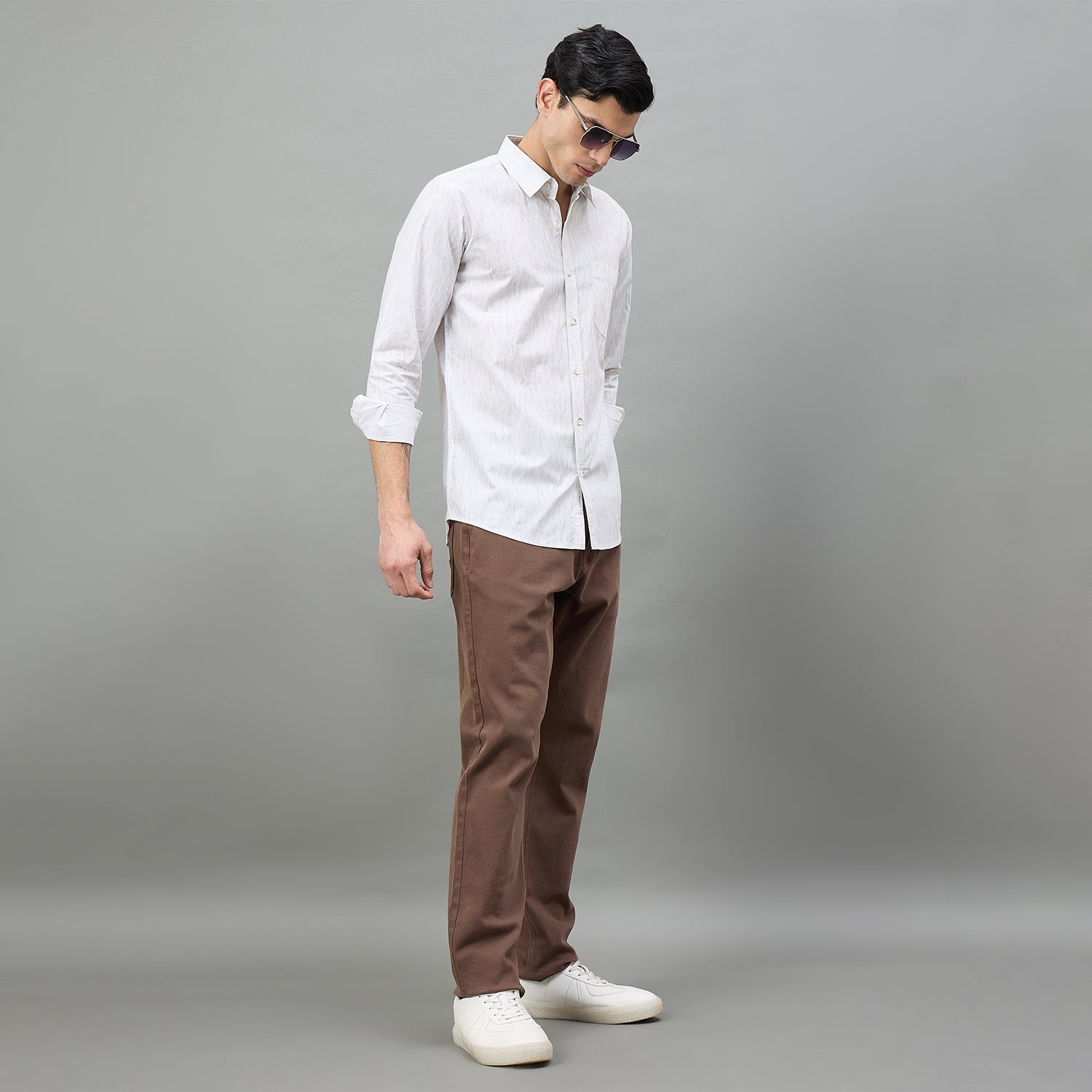 Duke Urban Men Self Design Pure Cotton Slim Fit Casual Full Sleeve Shirt (SDO6PRIK)